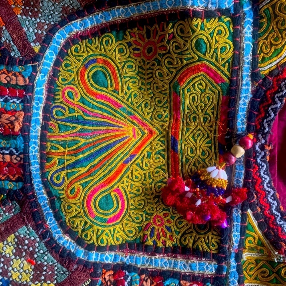 Embroidered Boho Indian Colorful Bag 20.4 Inch x 12.5 Inch Approx. - Picture 2 of 14